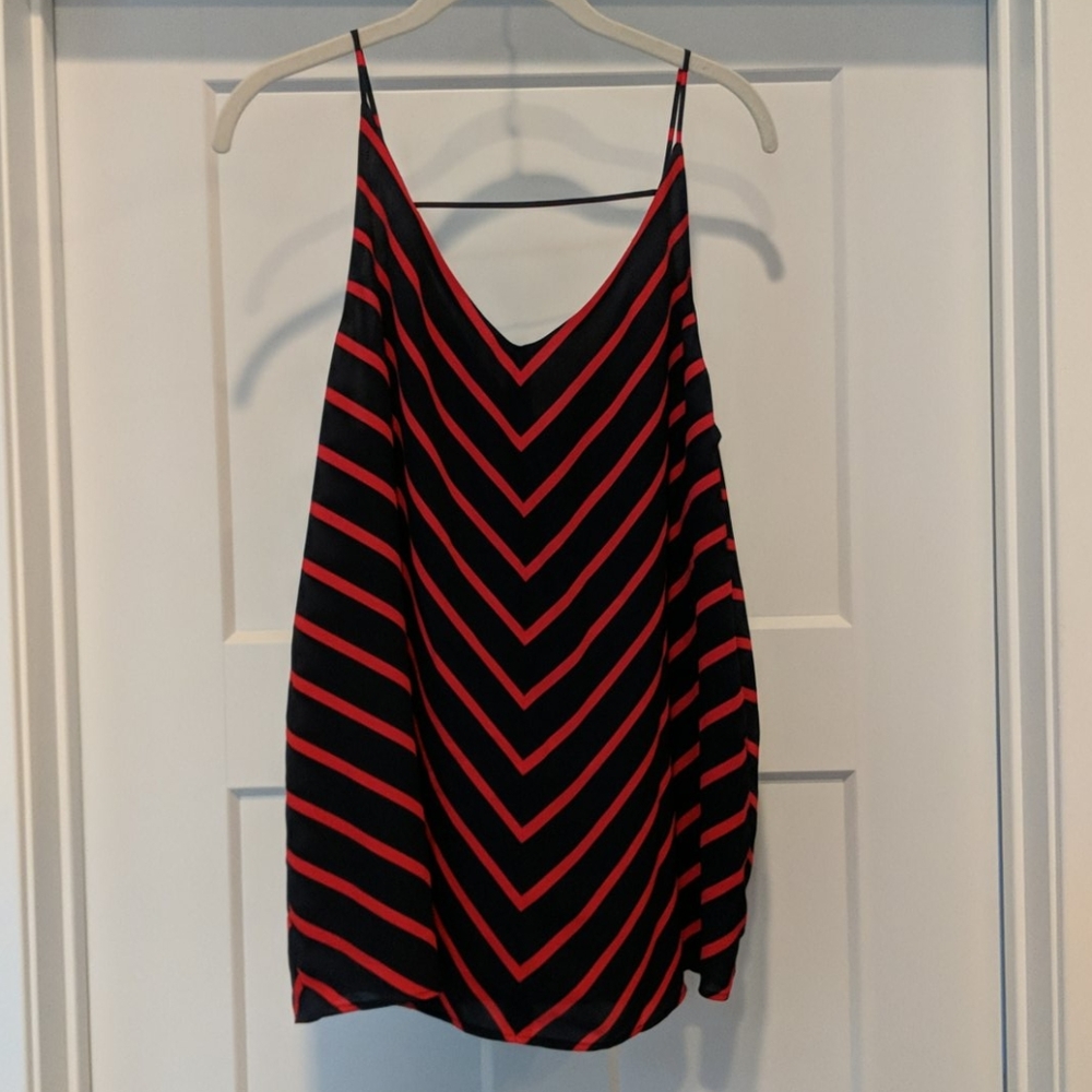 Navy and Red Striped Top
